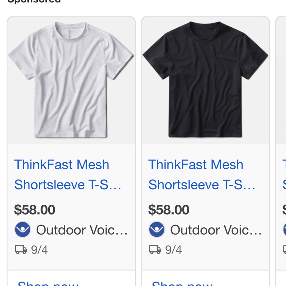 Outdoor Voices Short Sleeve Tee - White and Black